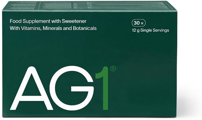 AG1 Greens Powder Supplement | Improve Gut Health | Multivitamin, Probiotic, Gluten Free, Vegan and Keto Friendly | 75 Vitamins Athletic Greens (Travel Packs, 30 Count) - No Shaker