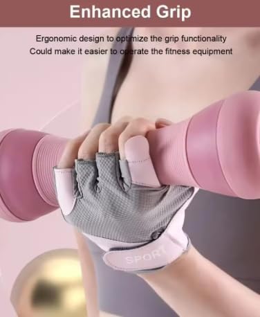 5-Piece Fitness Bundle, Pink, Jump Rope with Counter, Workout Gloves, Hip Resistance Bands, Core Sliders, 8-Shape Resistance Band
