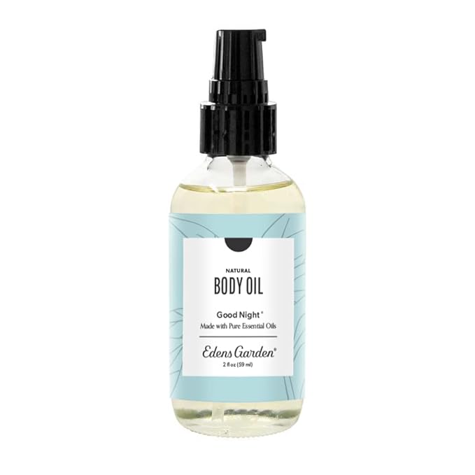 Edens Garden Good Night Bath & Body Oil Sleep Blend – Pure Essential Oils & Vitamin E for Moisturizing Dry Skin – Calming Aromatherapy After-Shower Scented Oil for Women & Men, 2 fl oz (59 ml)