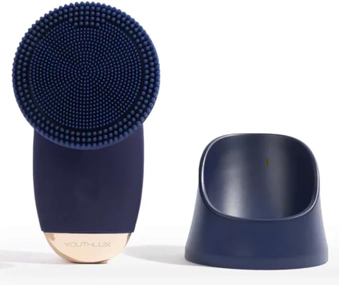 SoniGlow Silicone Facial Skin Cleansing Brush, Electric, Vibrating, Scrubber, Hygienic, Exfoliation, Massage, Firm, Tone, Blackheads, Pores, Waterproof, Rechargeable, Makeup Removal