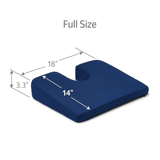 Medline Seat Cushion to Relieve Pressure and Lower Back Pain, Tailbone and Sciatica Issues, Coccyx Cushion is Tilted to Restore Natural Curve of Spine, Office Chair Cushion with Open Tailbone Area