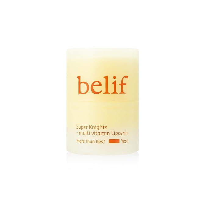 belif Super Knights Multivitamin Lipcerin | Multi-Purpose Glossy Lip Butter Balm with Vitamin B3, C, E & B12 | Smooths Lip Texture & Strengthens Barrier | Hydrating Korean Lip Care for Teens & Women