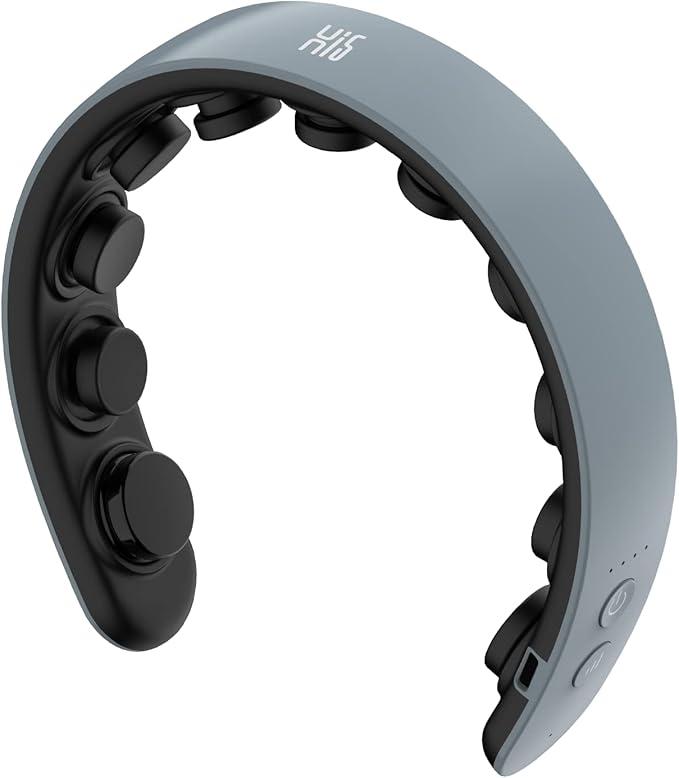 Master Massage H1 Fashion Hairband Head Massager Standard- Slim & Lightweight, 11 Vibrating Heads, 5 Modes, 3 Intensities from Gentle Fingers to Acupressure- Misty Gray