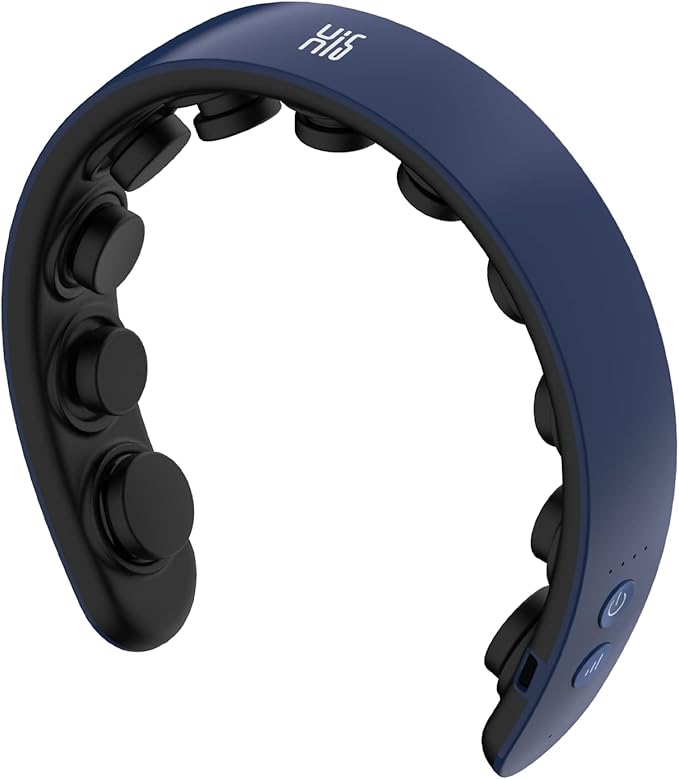 Master Massage H1 Fashion Hairband Head Massager Standard- Slim & Lightweight, 11 Vibrating Heads, 5 Modes, 3 Intensities from Gentle Fingers to Acupressure- Prussian Blue
