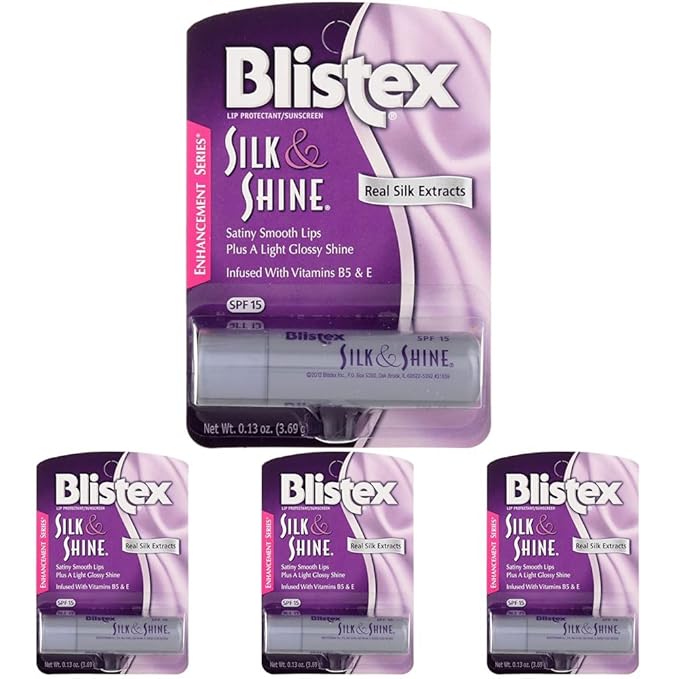 Blistex Silk & Shine Lip Protectant SPF 15 0.13 Ounce Balm (Pack of 4)