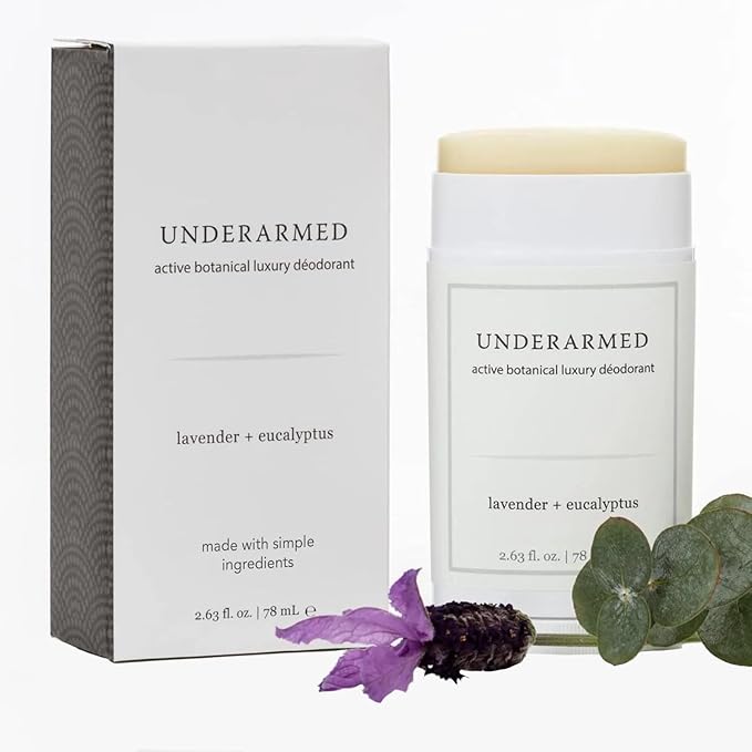 Underarmed Lavender + Eucalyptus Aluminum-Free Deodorant, Coconut + Essential Oils, Baking Soda, Raw Honey & Mineral Salt | Non-GMO Vegan Formula For Women & Men