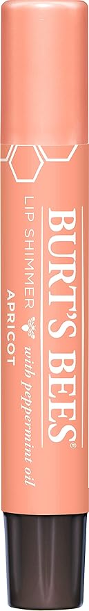 Burt's Bees Lip Balm, Moisturizing Lip Shimmer for Women, for All Day Hydration, with Vitamin E & Coconut Oil, 100% Natural, Apricot, 0.09 Ounce (Pack of 2)