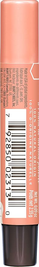Burt's Bees Lip Balm, Moisturizing Lip Shimmer for Women, for All Day Hydration, with Vitamin E & Coconut Oil, 100% Natural, Apricot, 0.09 Ounce (Pack of 2)