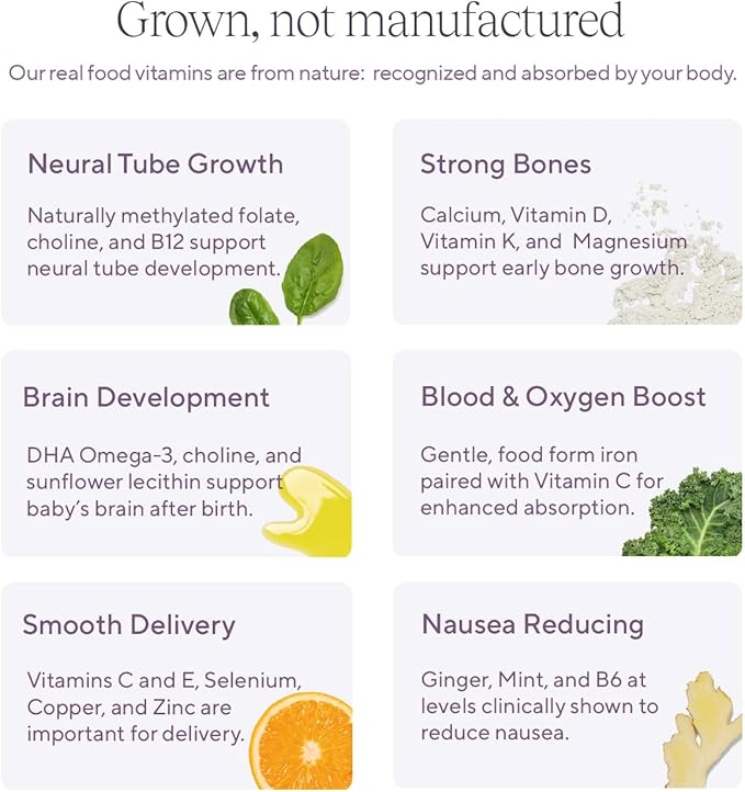 Tend Daily Best Prenatal Vitamin Bar, Made with Organic Ingredients for Pregnant & Postpartum Mothers, Includes DHA, Vitamin D, B, Choline, Folate, Sunflower Lecithin, Strawberry Patch Flavor (7ct)
