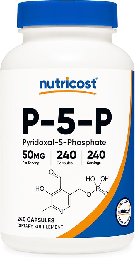 Nutricost P5P Vitamin B6 Supplement 50mg, 240 Capsules (Pyridoxal-5-Phosphate) - Vegetarian Friendly, Non-GMO, Gluten Free