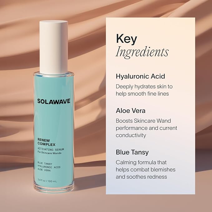 Solawave Renew Complex Serum for Face & Neck | Boost the Effects of Solawave Facial Wand | Red Light Therapy for Face & Microcurrent Facial Device for Anti-Aging & Skin Tightening | Solawave Original
