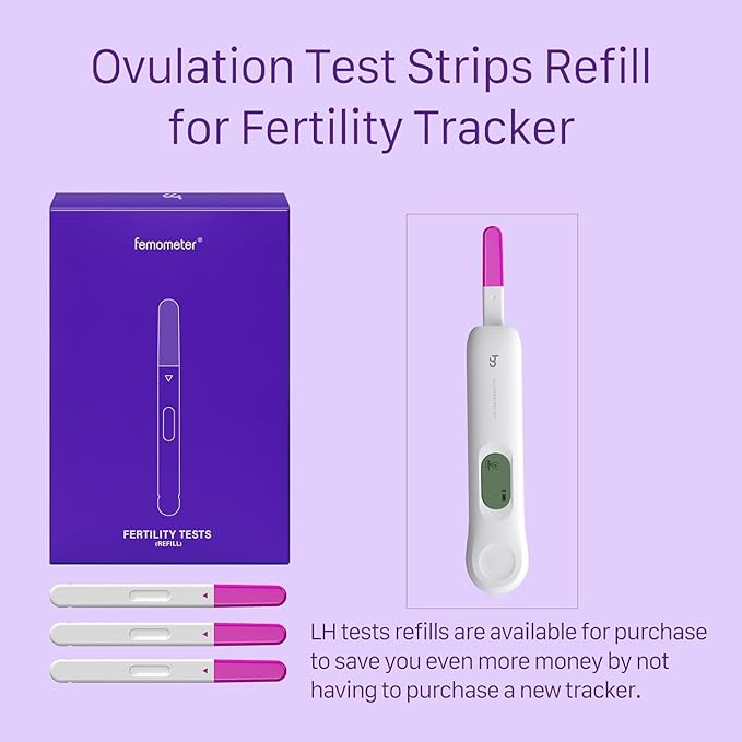Femometer Ovulation Test Strips Refill for Ivy-103 Only, 20 Pack LH Test Strips for Women, Fertility Test Strips, Powered by femometer Ovulation Tracker App, Over 99% Accurate Result