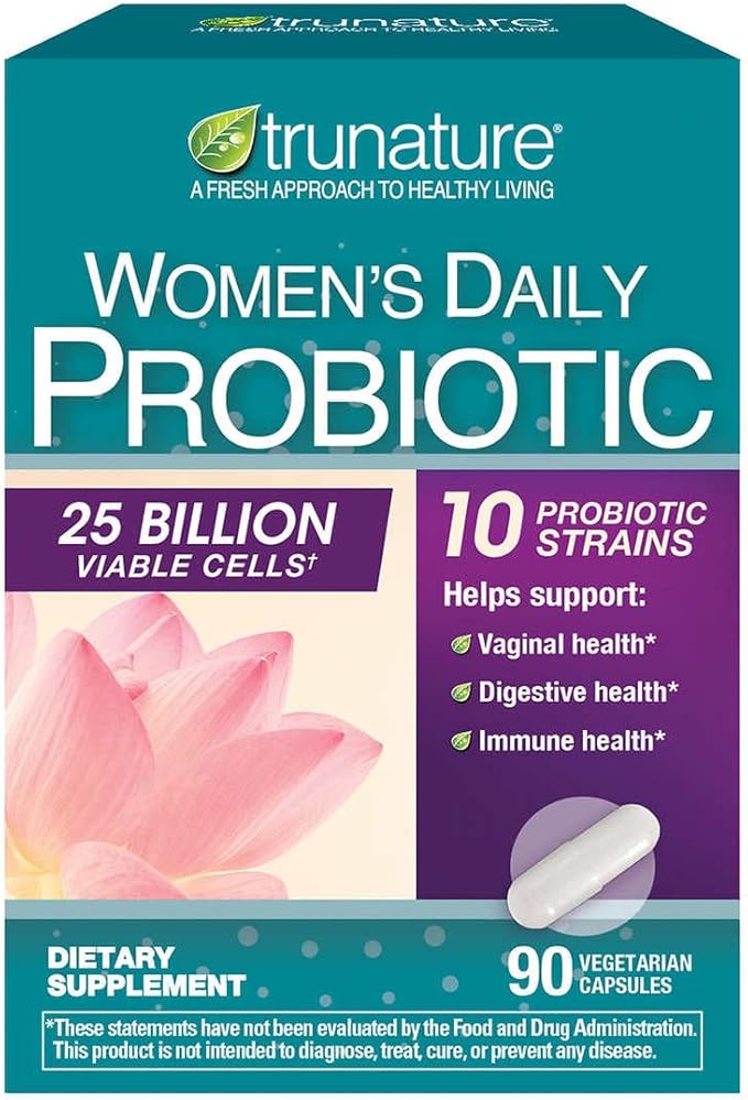 True Nature Women's Daily Probiotic, Helps Support Vaginal, Digestive and Immune Health - 90 Vegetarian Capsules