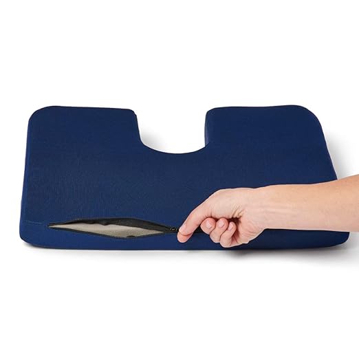 Medline Seat Cushion to Relieve Pressure and Lower Back Pain, Tailbone and Sciatica Issues, Coccyx Cushion is Tilted to Restore Natural Curve of Spine, Office Chair Cushion with Open Tailbone Area