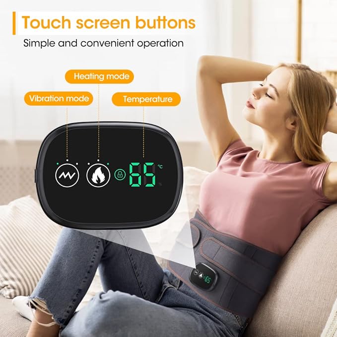 Heating Pad Back Brace with Heat and Massage,Heated Back Massage with Rechargeable Battery, Back Heat Support Belt for Men Women, Heating pad with Massager for Back