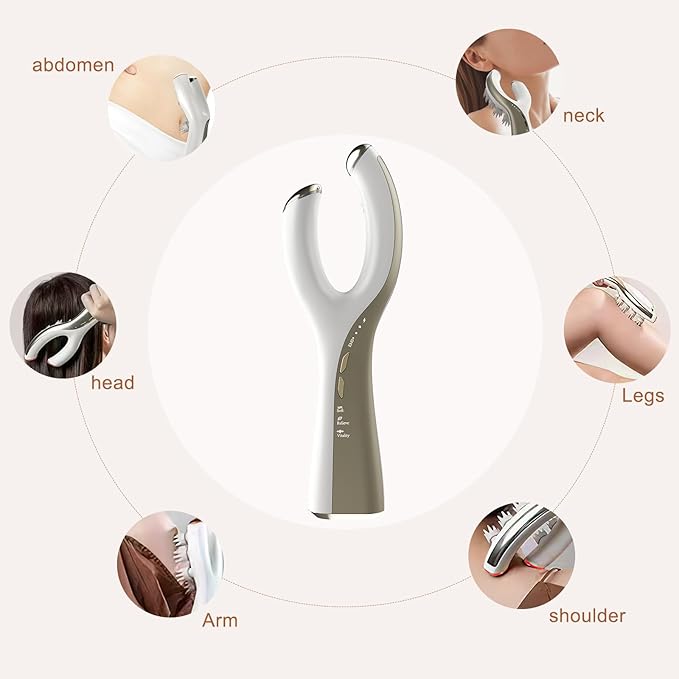 mriya Electric Scalp Massager, Handheld Head Massage Comb - with 64 Massage Nodes, Promotes Hair Growth and Relieves Stress