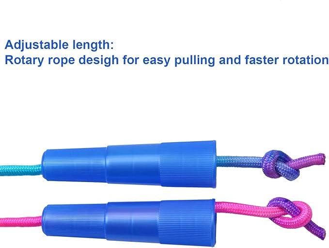 Elcoho 18 Pack Kids Rainbow Jump Rope Set Jumping Ropes Skipping Ropes for Kids Outdoor Fun, Party Favors, 7.2 Feet