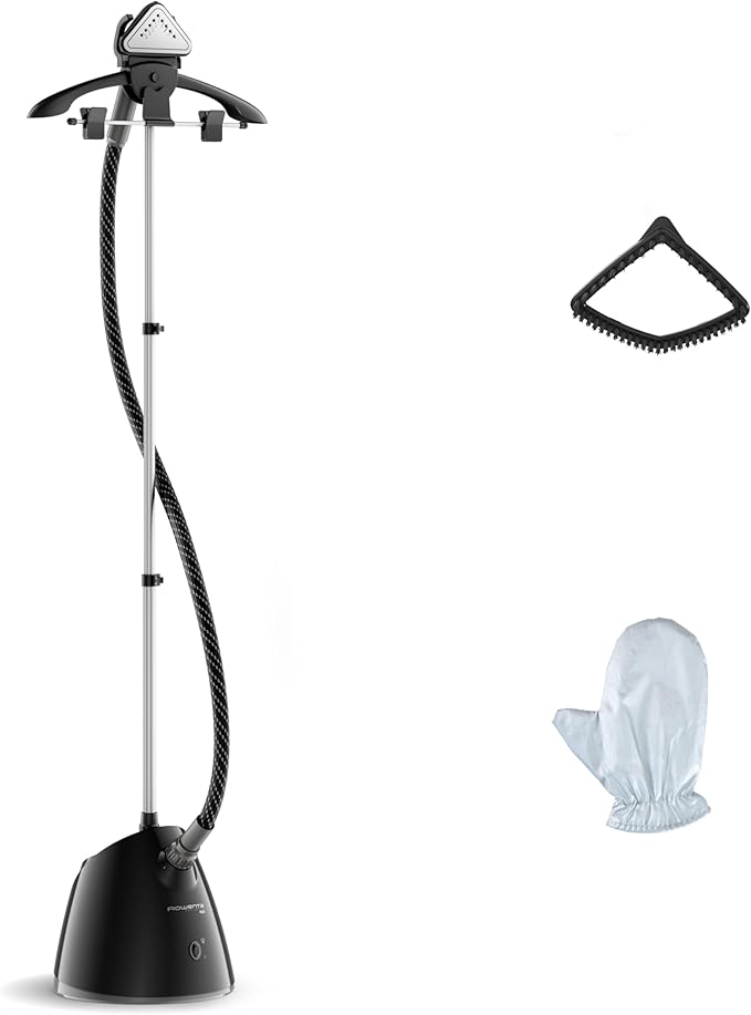 Rowenta, Steamer for Clothes, Pro Style Full Size Steamer with 45 second heat-up & Removable 50 oz Water Tank, 1500 Watts, Included Clips to Hang Clothes, Ironing, Black Clothes Steamer, IS2461