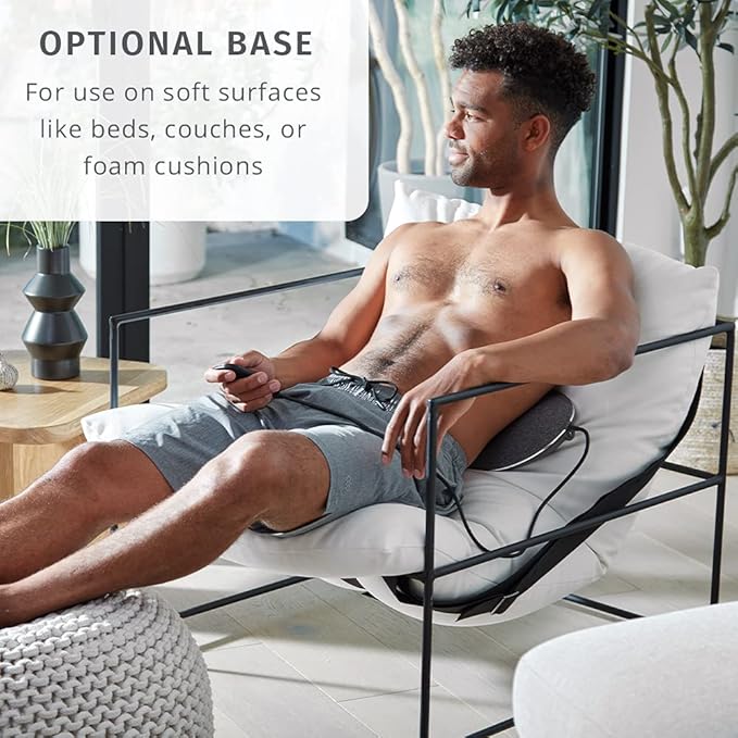 Homedics Lumbar Lift Back Stretcher with Vibration Massage and Soothing Heat, Air Lift Technology, Adjustable Intensity, 2 Auto Programs, Compact and Portable, Increases Flexibility, Relieves Pain