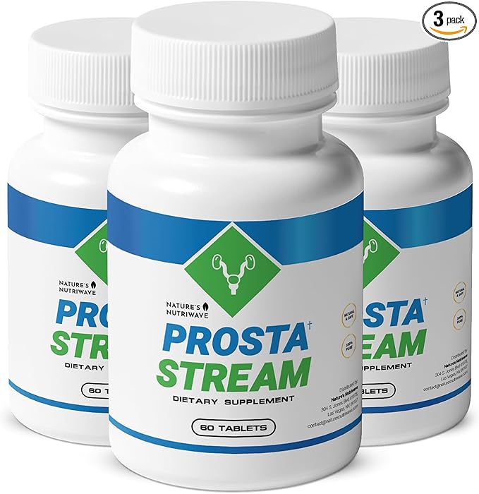 ProstaStream - Natural Supplement with Saw Palmetto, Broccoli Leaf Extract & Passion Flower | Non-GMO, Stimulant-Free, Easy-to-Take | Made in The USA, GMP-Certified | 60 Tablets, 3 Month Supply