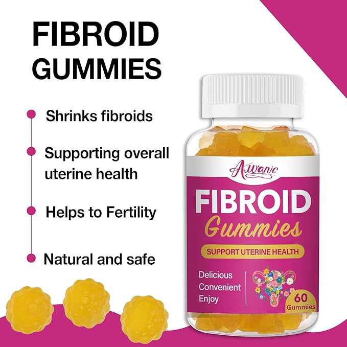 Natural Fibroid Gummies to Get Pregnant Fast for Women, Fertility Gummy Hormone Balance & Conception Support, Shrink Ovarian Cysts and Womb Detox Uterus Cleanse Candy, PCOS Vitamins Minerals