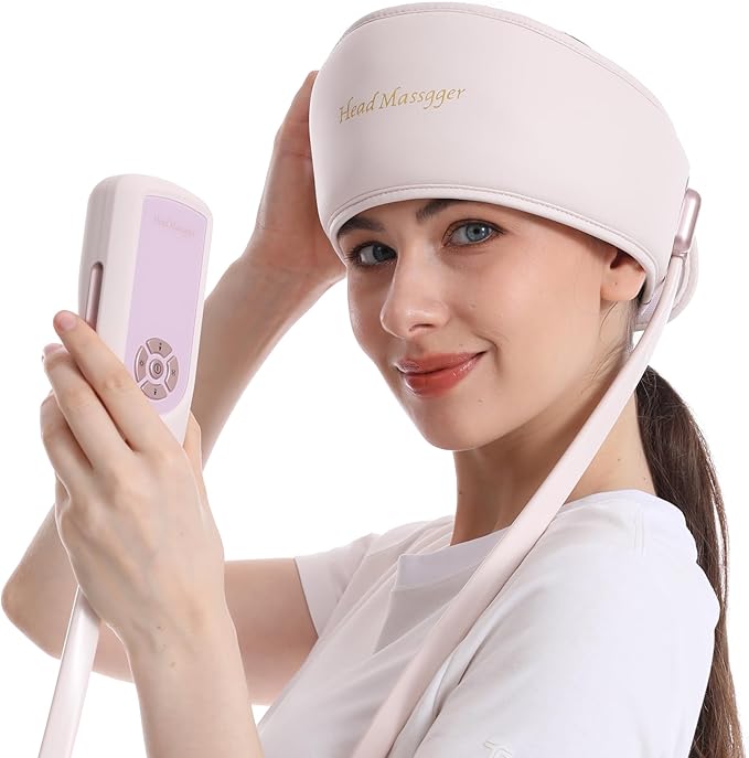 Head Massager,Scalp Massager,3 Gear Constant Temperature Hot Compress and Comfortable Kneading Squeeze for Head, Relieve Pressure, Fatigue, Sleep Aid | Ergonomic Bluetooth Scalp Massage Tool