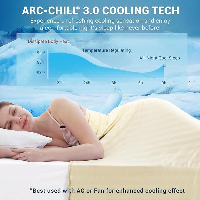 Elegear Revolutionary Cooling Blanket, Absorbs Heat to Keep Body Cool for Night Sweats, Double Sided Arc-Chill3.0 Cooling Fiber Q-Max>0.5, Lightweight Summer Cold Blankets for Sleeping 90" x 108"