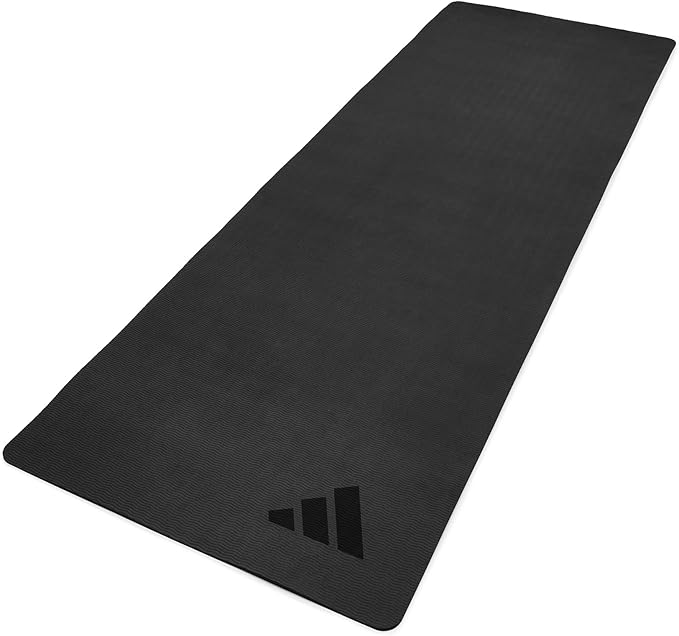 adidas Premium Yoga Mat, Firm-Density Workout Mat, 5 mm