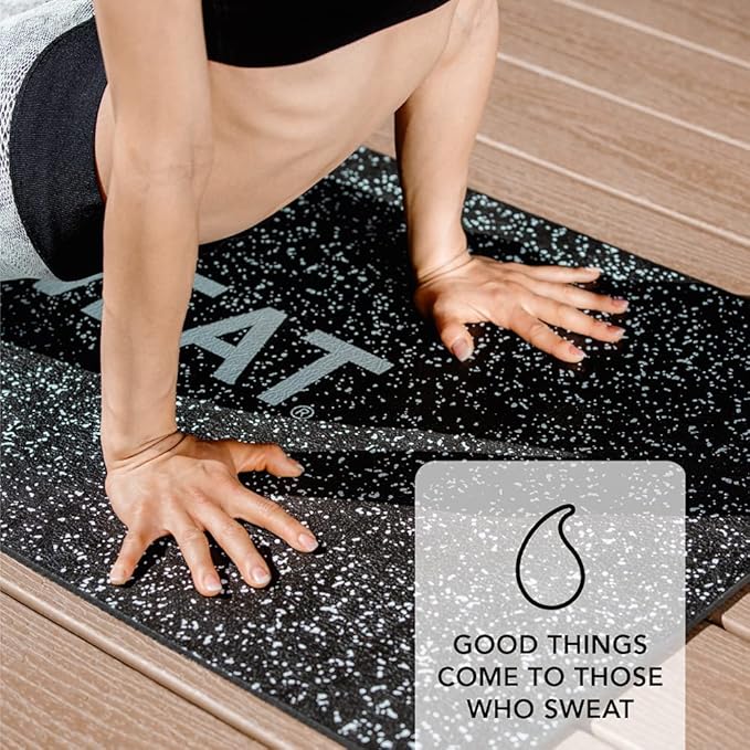 Sweet Sweat Yoga Mat (Dual Sided) - Fitness & Exercise Mat with Easy-Cinch Yoga Mat Carrier Strap (72"L x 24"W)
