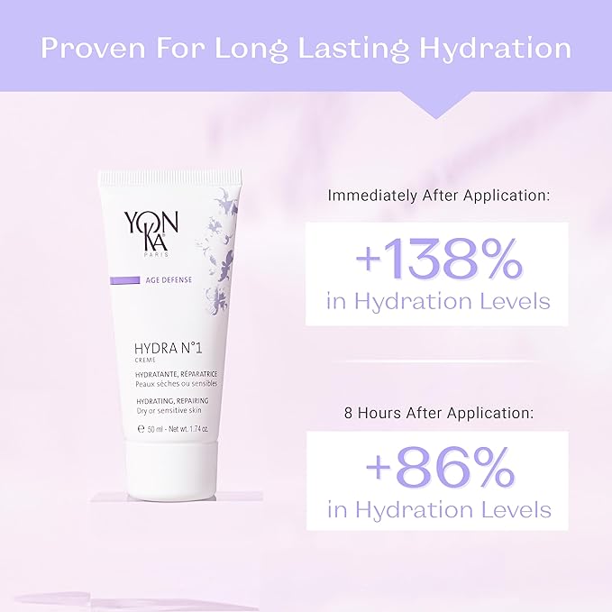 Yon-Ka Daily Reparative Moisturizer, Hydra No. 1 Creme - Rich Anti-Aging Skincare with Hyaluronic Acid, Vitamins A, C & E for Dry Skin, Paraben-Free, 15ml