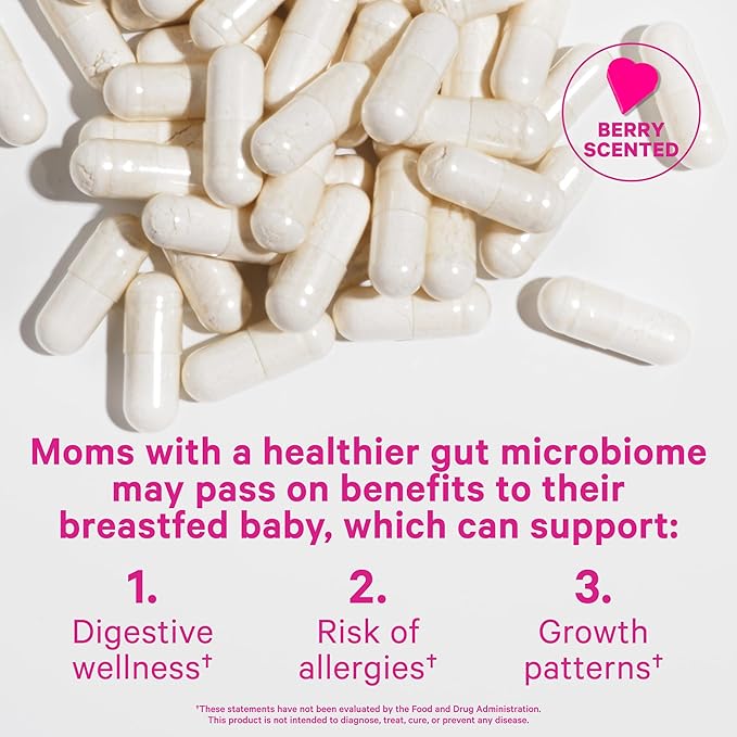 Pink Stork Lactation Probiotic - 30 Billion CFUs Multi Strain Postnatal Probiotics for Breastfeeding Women - Support Breast Milk & Gut Health, Postpartum Essentials, 30 Capsules