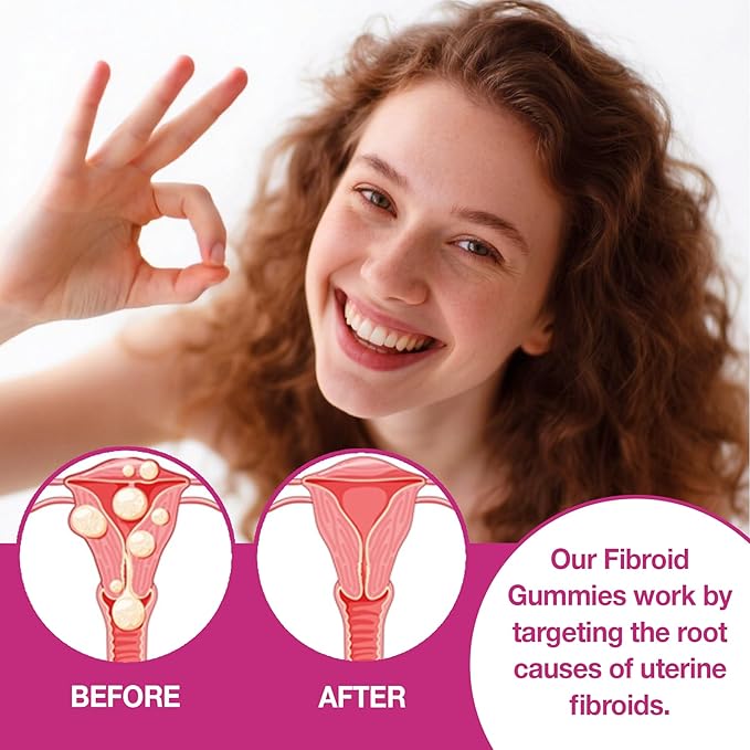 Natural Fibroid Gummies to Get Pregnant Fast for Women, Fertility Gummy Hormone Balance & Conception Support, Shrink Ovarian Cysts and Womb Detox Uterus Cleanse Candy, PCOS Vitamins Minerals