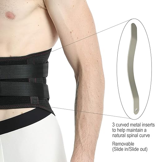 NeoTech Care Back Support Belt - Breathable & Adjustable Lower Back Brace - Double Pull Compression Straps (Black, Size S)