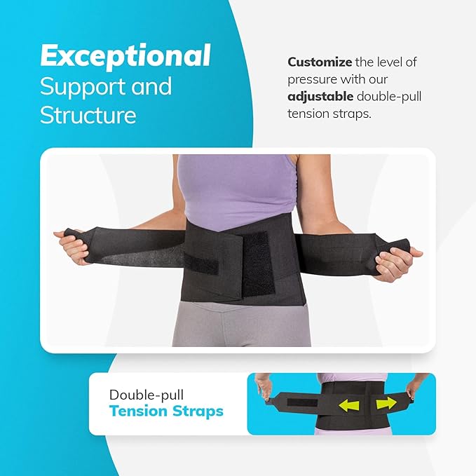 BraceAbility Elastic Low Back Brace - Compression Lower Back Support Belt for Sciatica, Heavy Lifting at Work, Herniated Disc, Workouts, Sleeping, Lumbar Support, Back Pain in Women and Men (XL)