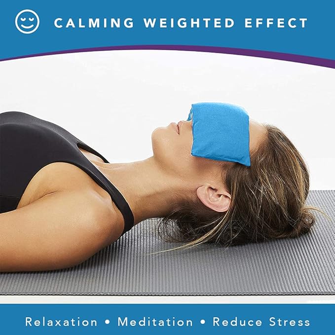 Lotus Weighted Lavender Eye Pillow|Sleeping & Meditation Mask|Yoga Eye Pillow |Lavender Aromatherapy Eye Pillow | Hot or Cold Pack| Head Ache Relief | Sleep mask Relaxing Gift Men, Women & Employees
