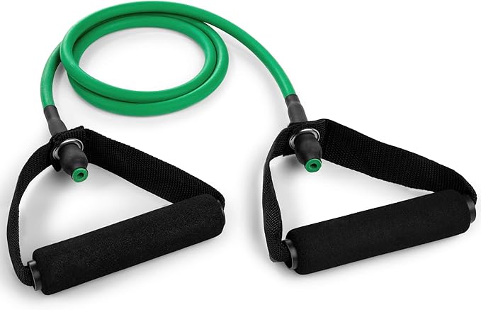 Champion Sports Resistance Tube Bands for Men and Women, Extra Light to Super Heavy Resistance - Durable Fitness Band for Strength Training, Stretching, Rehabilitation - Premium Home Workout Equipment