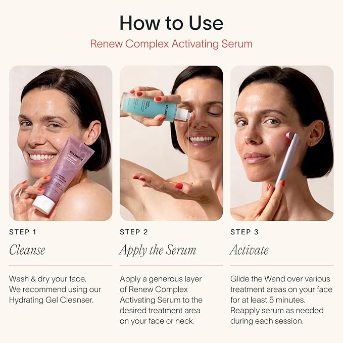 Solawave Renew Complex Serum for Face & Neck | Boost the Effects of Solawave Facial Wand | Red Light Therapy for Face & Microcurrent Facial Device for Anti-Aging & Skin Tightening | Solawave Original