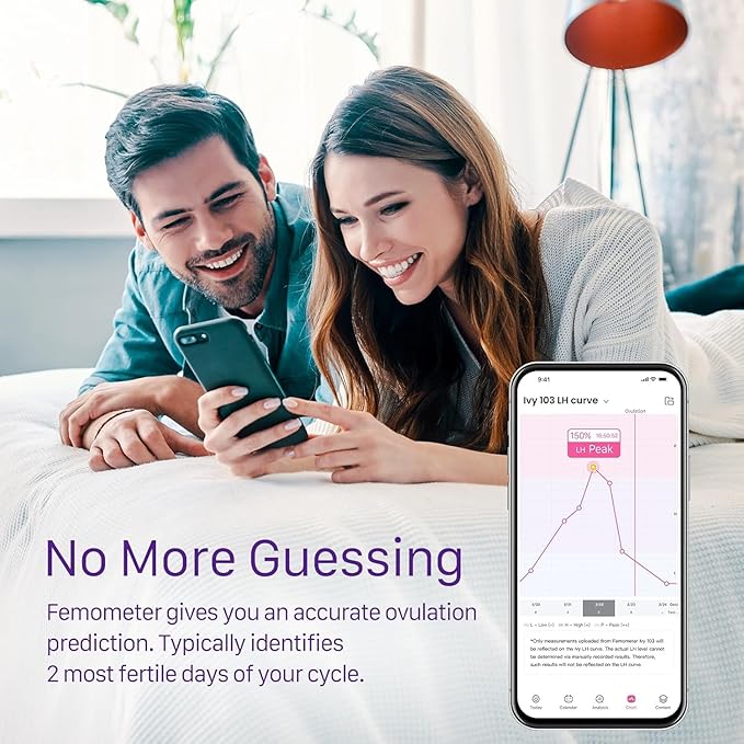 Femometer Ovulation Test Strips Refill for Ivy-103 Only, 20 Pack LH Test Strips for Women, Fertility Test Strips, Powered by femometer Ovulation Tracker App, Over 99% Accurate Result