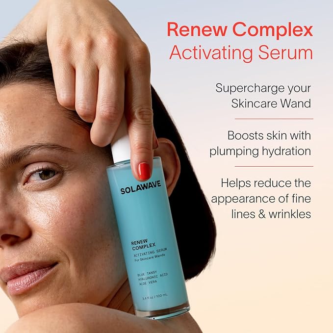 Solawave Renew Complex Serum for Face & Neck | Boost the Effects of Solawave Facial Wand | Red Light Therapy for Face & Microcurrent Facial Device for Anti-Aging & Skin Tightening | Solawave Original