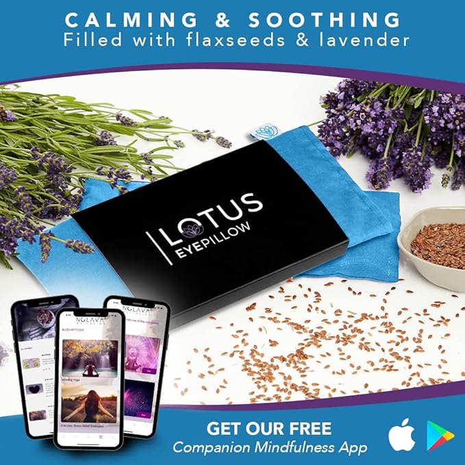 Lotus Weighted Lavender Eye Pillow|Sleeping & Meditation Mask|Yoga Eye Pillow |Lavender Aromatherapy Eye Pillow | Hot or Cold Pack| Head Ache Relief | Sleep mask Relaxing Gift Men, Women & Employees