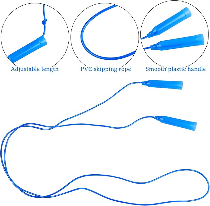 Elcoho 15 Pack Colorful Kids Jump Rope Set Adjustable Plastic Kids Jump Rope Skipping Rope Outdoor Jump Ropes Great Party Favor