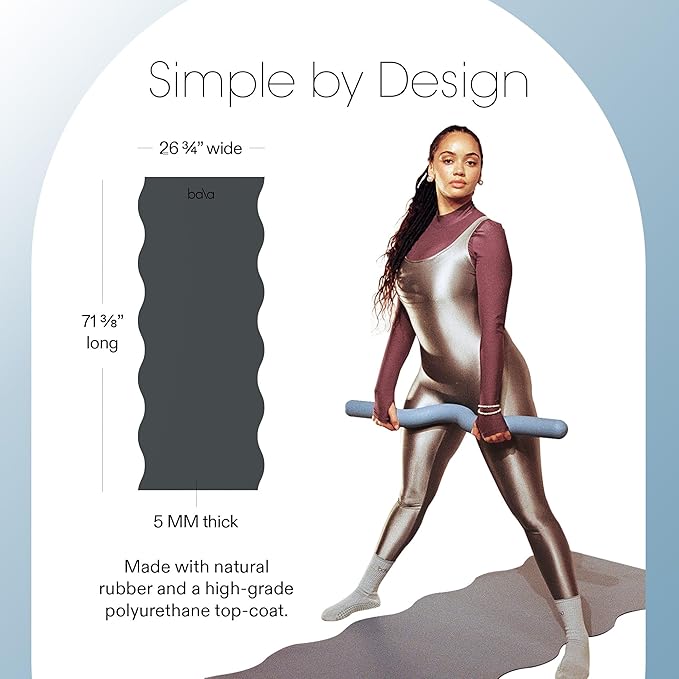 Bala Yoga Mat for Home Gym - Non Slip Exercise Mat for Home Workout, Stretching, Pilates, Aerobics & Floor & Fitness Work Out - Indoor Exercising Mat