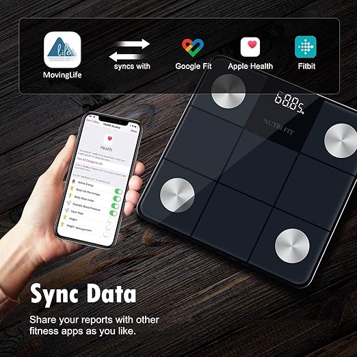 NUTRI FIT Smart Scale for Body Weight, Weight Scale with Backlight LED Display for BMI, Body Fat, Muscle Mass, 15 Body Composition, High Accurate Bluetooth Scale, Health Equipment Sync Apps 400lbs