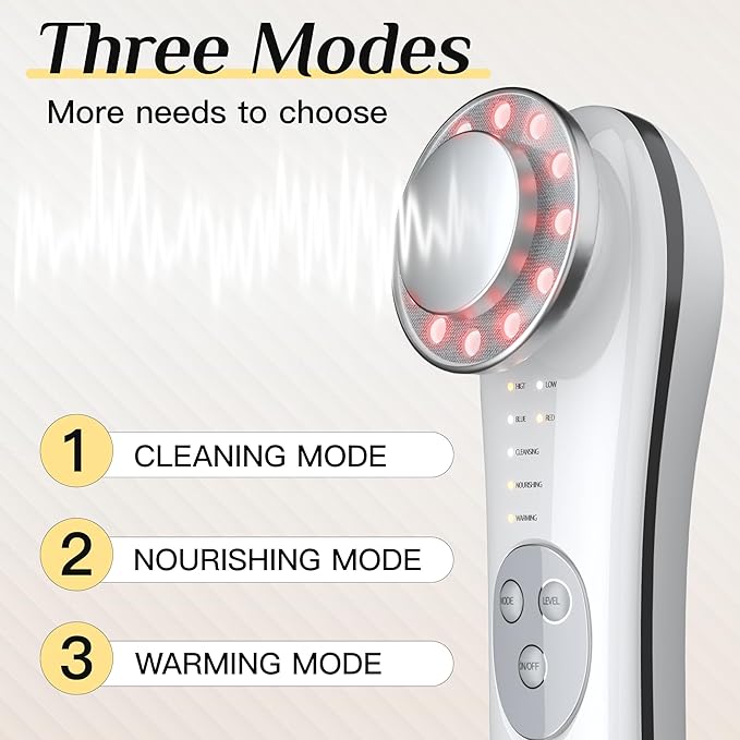Microcurrent Facial Device Facial Massager Face Roller Tools for Skin Care Microcurrent Multifunctional Facial Massager, White