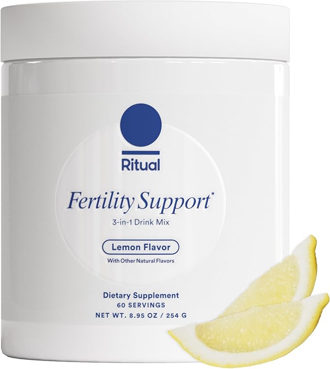 Ritual Fertility Support Supplement for Women 3-in-1 Drink-Mix Formulated to Support Conception Outcomes with Studied Ingredients (CoQ10, NAC, Myo-Inositol) and Designed with an OB/GYN. 60 Servings.*