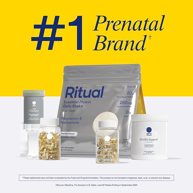 Ritual Fertility Support Supplement for Women 3-in-1 Drink-Mix Formulated to Support Conception Outcomes with Studied Ingredients (CoQ10, NAC, Myo-Inositol) and Designed with an OB/GYN. 60 Servings.*