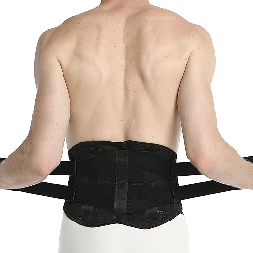 NeoTech Care Back Support Belt - Breathable & Adjustable Lower Back Brace - Double Pull Compression Straps (Black, Size S)