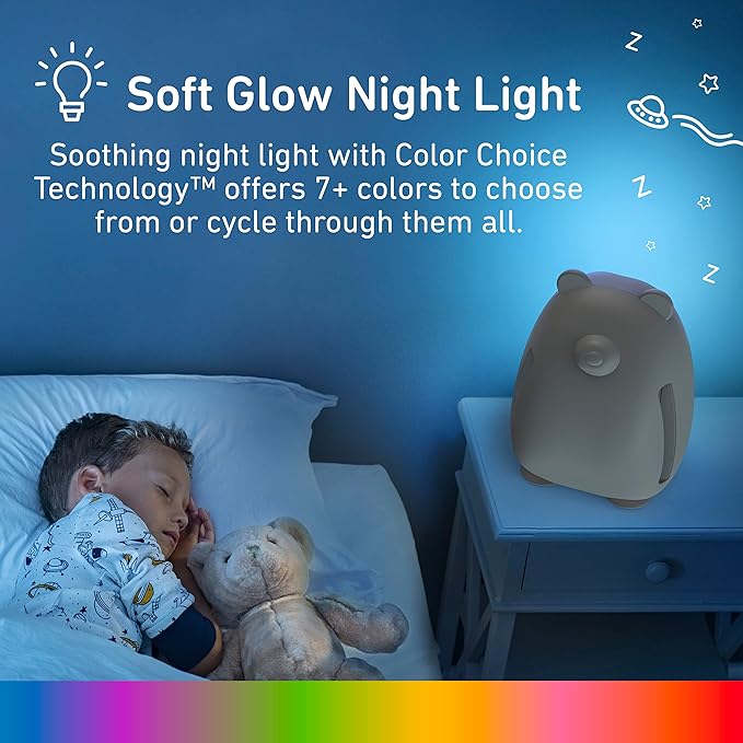 Pure Enrichment PureBaby Kids Bear Air True HEPA Air Purifier - Energy Star Rated, 4 Stage Filtration, UV-C Light, Night Light for Medium-Large Rooms - Baby Nurseries, Kid Bedrooms (Sweet Oat)