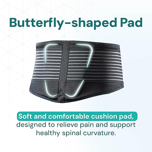 RW500 Back Support Belt with Lumbar Pad - Alleviates Lower Back Pain Relief, Sciatica Pain Relief, Herniated Disc, Scoliosis - Ideal for Office Workers & Daily Comfort (Black, L/XL, 1-Pack)