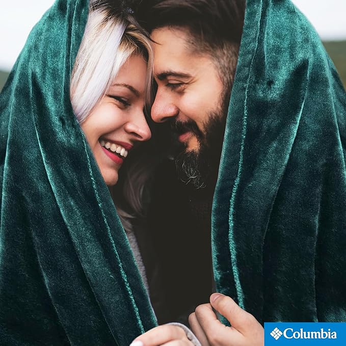 Columbia 50" x 60" Super Plush Lightweight Throw Blanket - Outdoor Essentials for Camping, Picnics, and Adventures, Soft and Cozy Home Essentials for Bed and Living Room - Night Wave